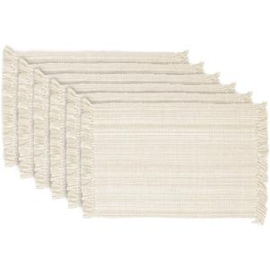 DII Variegated Tabletop Collection, Placemat Set, 13x19, Off-White, 6 Piece