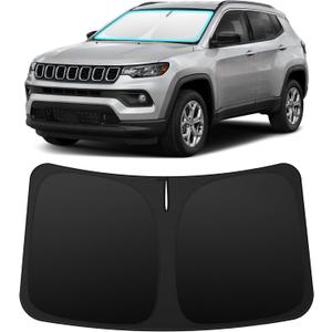 INSAUTO Custom Fit Windshield Sun Shade Accessories for Jeep Compass 2017-2025, Foldable Front Window Sunshade, UV & Heat Reflector, Keeps Interior Cool, Includes Storage Bag