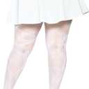 Leg Avenue Women's Dark Alternative Animal Fishnet Tights (White), 1X-2X