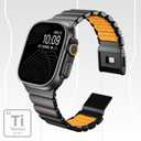 Magnetic Titanium Band Compatible with Apple Watch Ultra 3/2/1 Band 49mm Series 11 10 46mm 45mm 44mm 42mm SE 3/2/1 9 8 7 6 5 4,Luxury Silicone Dual-Layer Link For iwatch Men Women