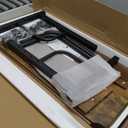 Portable Rolling Desk on Wheels Adjustable Height Desks for Small Spaces, 32" Computer Desk Drafting Tables with Storage Shelves for Home Office Rustic