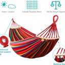 MOSFiATA Hammocks Portable Camping Hammock Upgraded 550lb Comfortable Fabric Hammock with Two Anti Roll Balance Beam and Sturdy Tree Straps for Camping, Patio, Backyard, Outdoor