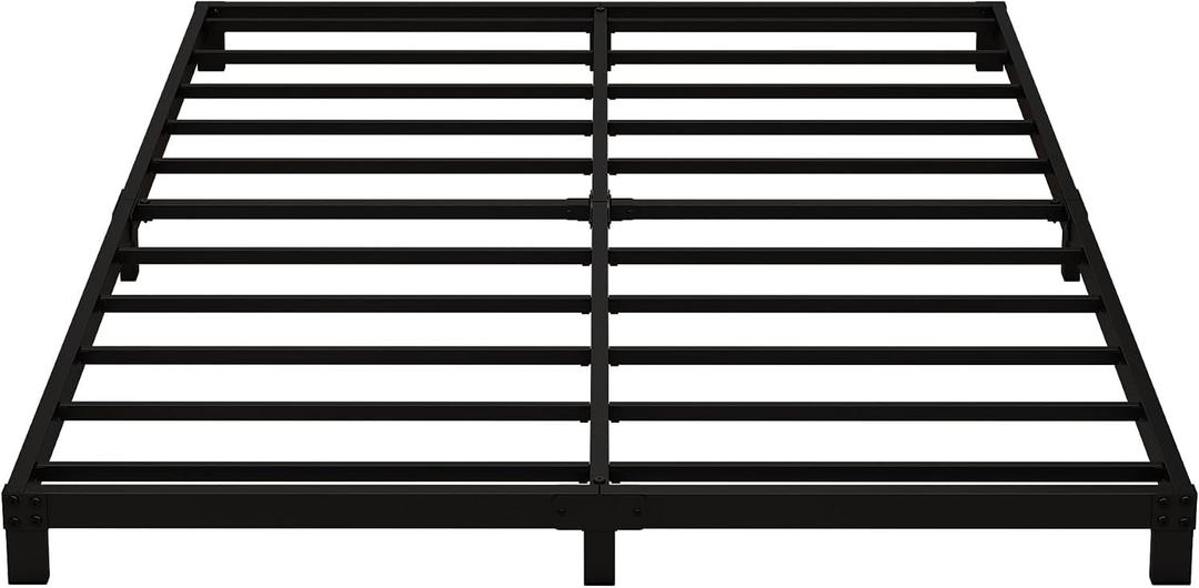 5 Inch Low Full Size Bed Frame Heavy Duty Metal Platform, No Box Spring Needed, Easy Assembly Mattress Foundation, No Noise, Black
