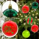 2 x 40PCS 2.36" Christmas Balls Ornaments, Plastic Christmas Tree Ornaments, Holiday Baubles, Hanging Decorations for Xmas Trees Holiday Party, Red Green Baubles