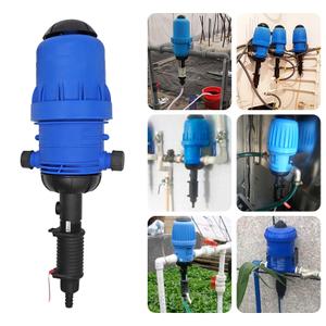 Adjustable Automatic Fertilizer Injector,0.4%~4% Proportioning Dispenser Liquid Diluent Doser 20-2500 L/H Drip Irrigation Injector Dosing Pump for Industry Garden Hose Livestock (Blue)