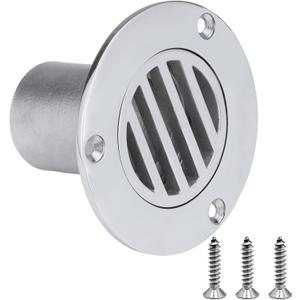 YANYUCB Boat Deck Floor Drain Fittings, Marine Grade 316 Stainless Steel Deck Drain Fittings, Thru Hull Deck Drain Scupper Pipe with Screws, for Boat, Yachts Drainage Systems (Straight-1-1/2 Inch)