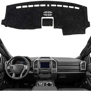 Dashboard Cover Dash Mat Fit for 2020-2015 Fo-rd F-150,2020-2018 Expedition (for W/Dash Center Speaker Models Only),Car Dash Board Mat Anti-Glare Carpet,Non-Slip Pad (Flannel)