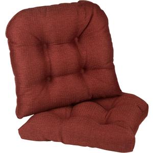 Klear Vu Gripper Overstuffed Universal Non-Slip Dining Chair Cushions for Kitchen Decor or Office Use, U-Shaped Skid-Proof Seat Pad, 15x15 Inches, 2 Count (Pack of 1), Solid Flame Red