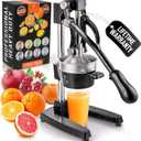 Cast Iron Juicer,Manual Juicer Hand Press,Professional Citrus Juicer,with Stainless Steel Cup,Easy to Use & Clean,Heavy Duty Stainless Steel Manual Juicer For Orange Juice,Pomegranate,Lemon(Black)
