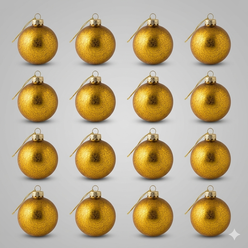 DN DECONATION Gold Glass Christmas Ornaments, Set of 12, 3.15' Hanging Christmas Baubles for Xmas Tree Decoration, Wedding Party Gift