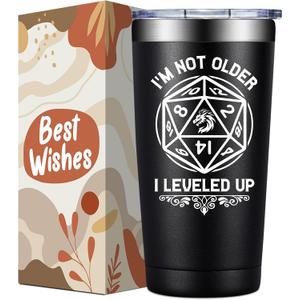 Dungeons Dragons Gifts for Men, Women - DND, D&D, DM Lovers Gifts - Dungeon Master Gift - I'm Not Older I Leveled Up Tumbler Cup 20 oz