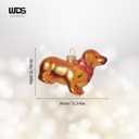 WDS WONDROUS Puppy Ornaments for Christmas Tree, Glass Dog Ornament Cute, Unique Gold Christmas Decor, Xmas Ornaments for Tree Winter Holiday Decor(3.54)