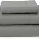 Cosy House Collection Luxury Bamboo Sheets - Blend of Rayon Derived from Bamboo - Cooling & Breathable, Silky Soft, 16-Inch Deep Pockets - 3-Piece Bedding Set - Twin XL, Grey