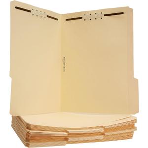Amazon Basics Manila File Folders with Fasteners for Organized Filing, Letter Size, Beige, 50-Pack