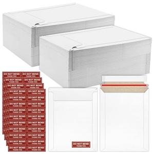 Cmkura 80 Pack 6x8 inch Rigid Mailers, Self Seal Photo Mailers Protective Flat Cardboard Envelopes White Blank Shipping Envelopes for Photos, CD, Document, Invitation, Trading Card, Coins, Stamps