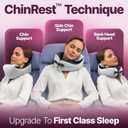 ComfyNap Versatile Travel Neck Pillow for Airplane [Patented], 9 Positions in 3 Techniques, Plane Pillow with Pure Memory Foam, Travel Pillow with HeadRest Flight Sleep, Travel Essential - Moon