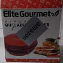 Elite Gourmet EQD-118 Electric Non-Stick 11" Quesadilla Maker, Easy-Slice 6-Wedge, Grilled Cheese Corn Flour Tortilla Snacks, Red