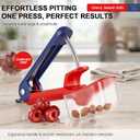 2 x Cherry Pitter Cherries Pitter Tool For Cherry Season | 250th Independence Day Pattern,Stainless Steel Rod,Lock Design, Sorage Box,Dishwasher