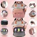 MosaiRudo Diaper Bag Backpack Baby Bag,Waterproof, Travel Diaper Bags with Pacifier Case for Baby Girl Boy Backpack for Women (Pink-Gray)