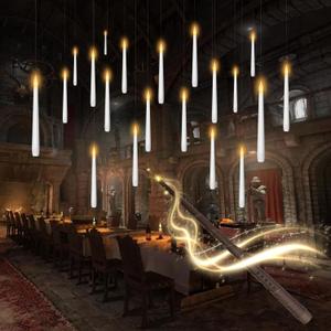 kakoya Flameless Floating Candles with Wand20 Pcs Magic LED Hanging Taper CandlesFlickering Battery Operated Taper Candle with Wand Remote for Halloween Decorations Best GiftWhite