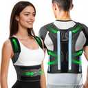 Posture Corrector for Women and Men, Upgraded Back Brace with Enhanced Support, Shoulder Straightener with Cushioned Shoulder Pads & Underarm Strap, Gray Size M (Upper Waist: 35.4"-41.3")