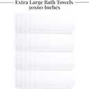 Tens Towels Pack of 4 Extra Large Bath Towels 30 x 60 Inches, 100% Cotton, Larger & Lighter Weight, Quicker to Dry, Super Soft and Absorbent, Perfect for Bathroom, White
