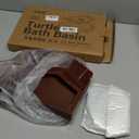 Tortoise Water Bowl with Ramp, 3PCS Leaf Reptile Food Water Bowl Turtle Pool Reptile Water Dish Tortoise Bathing Pool Turtle Soaking Dish Aquarium Habitat Accessories Large