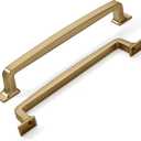 KHTUMEWARE 10 Pack 6-1/4 Inch Cabinet Handles - Brushed Brass & Gold Kitchen Cabinet Hardware with Drawer Handles