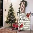 Artscope Winter Cardinal Red Birds Christmas Garden Flag 12x18 Inch Double Sided, Because Someone We Love Seasonal Outdoor Xmas Flag for Yard Farmhouse Holiday Decoration (Beige)