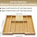 Bamboo Silverware Drawer Organizer with Removable Knife Block