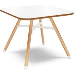 Lalo The Play Table, Wooden Preschool Table and Kids Activities Table with Easy to Clean Surface - Quick & Easy Set Up - Safe and Secure, 23  x 23  x 19  in - Coconut