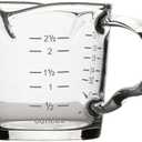 Operitacx Two-Mouth Espresso Measuring Cup 2.36Oz Heat Resistant Glass Coffee Beaker with Clear Scale for Accurate Coffee and Milk Pouring