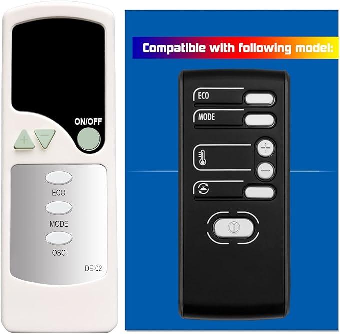 Replacement Remote Control for DeLonghi Ceramic Tower Heater Fan 158002 TCH7690EDR TCH7690ER TCH6690ER TCH7090ER TCH7090ERM TCH7090ERL DCH5090EL DCH5090ER DCH5090EM DCH5915ER