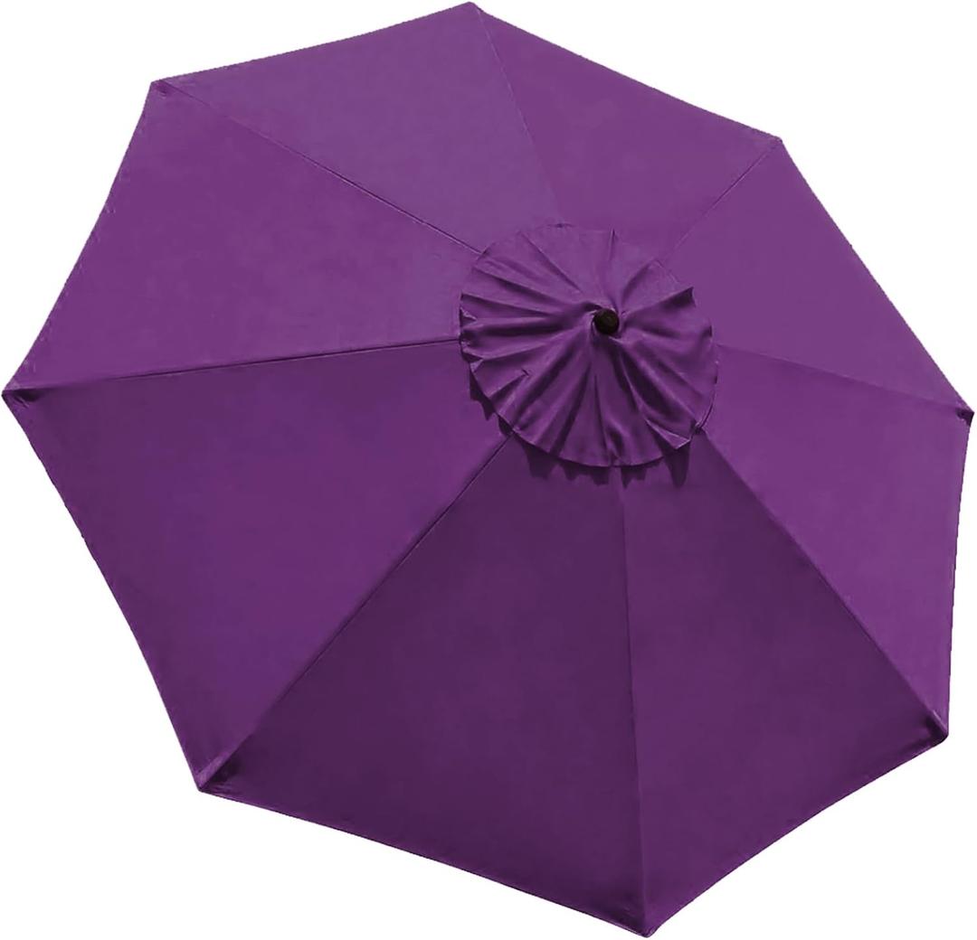 EliteShade USA 9FT Patio Umbrella Replacement Covers 8 Ribs Market Umbrella Canopy Cover (CANOPY ONLY) (Purple)