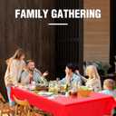 ZEBWAY 6 Pack Premium Disposable Plastic Tablecloth 54 X108 Inch Rectangle Solider Color Heavy Duty Table Cover for Dining Tables, Parties and Holidays Decorative (Red)