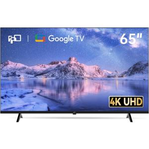 FPD 65-Inch Smart TV, 4K LED Google TV with Google Play Built-in Google Cast, HDR 10, MEMC, Voice Remote, Dolby Audio, UHD Flat Screen Television (CG65-C3)
