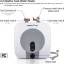 110V-120V 1440-1500W Small Under Sink Tank 2.5 Gallon Water Heater Hot Storage,Mini Instant Electric RV TR Trailer Kitchen Compact,Food Truck 2 PCs 16 Long 1/2FIP Stainless Steel Hose (BI-2.5)