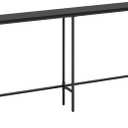 Masupu 63" Console Table, Modern Narrow Long Sofa Table Behind Couch, Skinny Entry Table, Industrial Sofa Table with Metal Frame for Hallway, Living Room, Classic Black