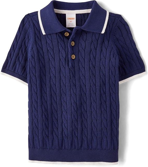 Gymboree,Boys,and Toddler Short Sleeve Sweater Polo Shirt,Blackcurrant,5 Years