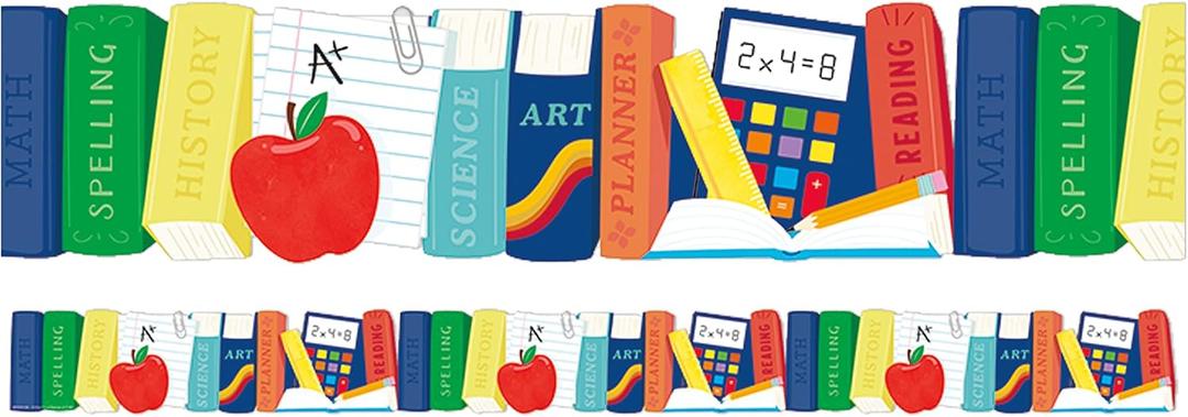 Eureka Books and Tools Extra Wide Decorative Classroom and Bulletin Board Trim for Teachers, 3.25" Wide, 12 Strips for 37 Total Feet