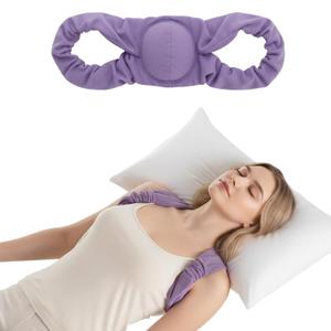 RNEMP Sleep Upper Back Brace Posture Corrector for Women (Purple)