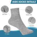 Kids Cotton Socks 10 Pairs Boys Girls Black White Gray School Socks (M)