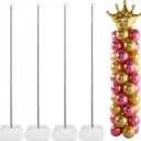Metal Balloon Column Kit Set of 4, Reusable Telescopic Design with Base, Height Adjustable from 1.5 to 7 Ft, Balloon Stander for Party Decorations