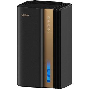 UBBO 95oz Dehumidifiers for Home, 1000 Sq.Ft Dehumidifier with Drain Hose - Auto Shut Off, Timer, Sleep Mode & Drain Hose - 7 Color Light for Bedroom, Bathroom, RV - Black Gold