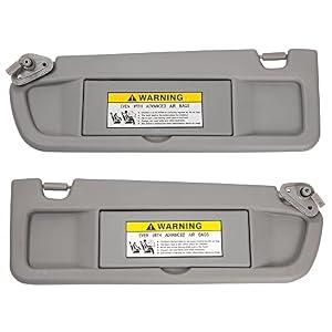 HIMIKI A Pair Light Gray Left and Right Sun Visor Sunvisor Compatible with 2006 2007 2008 2009 2010 2011 Honda Civic Replaces# 83280-SNA-A01ZC 83230-SNA-A01ZC