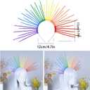 Rainbow Headbands Halo Crown LGBTQ Hair Accessories Spiked Sunburst Pride Outfits Headpiece for Women Girls Pride Day Parade Cosplay Party Halloween Costume (S)