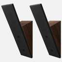 Homeforia Walnut Wood Coat Hooks, High End Walnut Wood & Black Metal Wall Mounted Coat Hooks, Mid-Century Modern Clothes Hooks, Heavy Duty Wooden Hooks for Hanging Coats, Hats, Towels & More, Set of 2