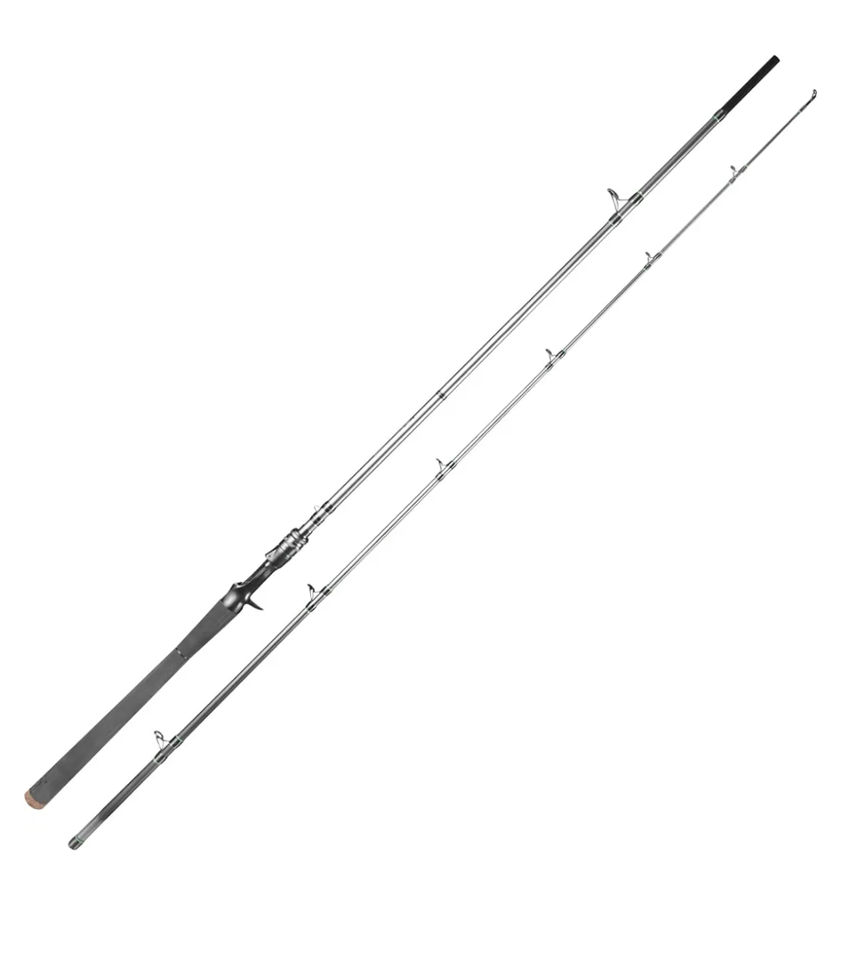 M1 Pike Baitcaster Rod for Big Game, Casting Rod with 30+24T Carbon Fiber, Heavy to Extra Heavy Power Fast Action Fishing Rod Seaguide RA Guides, Cork+EVA Handle, 2 Pieces Baitcasting Rod, 01-C-7'6"-XH-F-pikerod