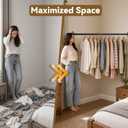 Adjustable Corner Closet Rod 22"-30", Black Wall Mounted Hanger Bar with 180° Swivel Bases, Heavy-Duty Garment Rod for Bedrooms, Closets, and Laundry Rooms