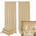 leegleri 20ftx12ft Wrinkle Free Beige Backdrop Curtain, 4 Panels 12FT Height Beige Wedding Backdrop Drapes, Silky Polyester Back Drop Cloth for Birthday Photography Background Party Backdrop Draping ((W)5ft x (H)12ft (4 Panel))
